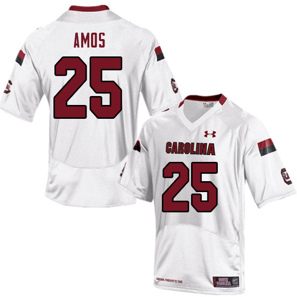 Men #25 Rashad Amos South Carolina Gamecocks College Football Jerseys Sale-White